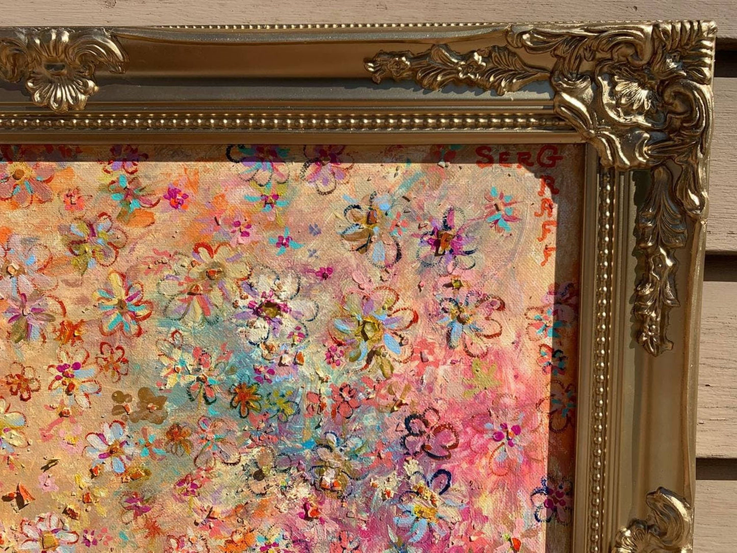 Textured Abstract Painting on Canvas, by Serg Graff, "Spring Dragonflies", COA