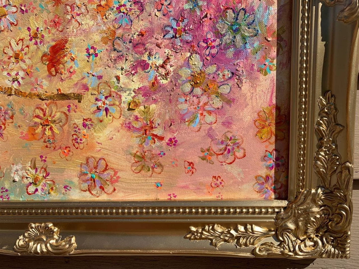 Textured Abstract Painting on Canvas, by Serg Graff, "Spring Dragonflies", COA