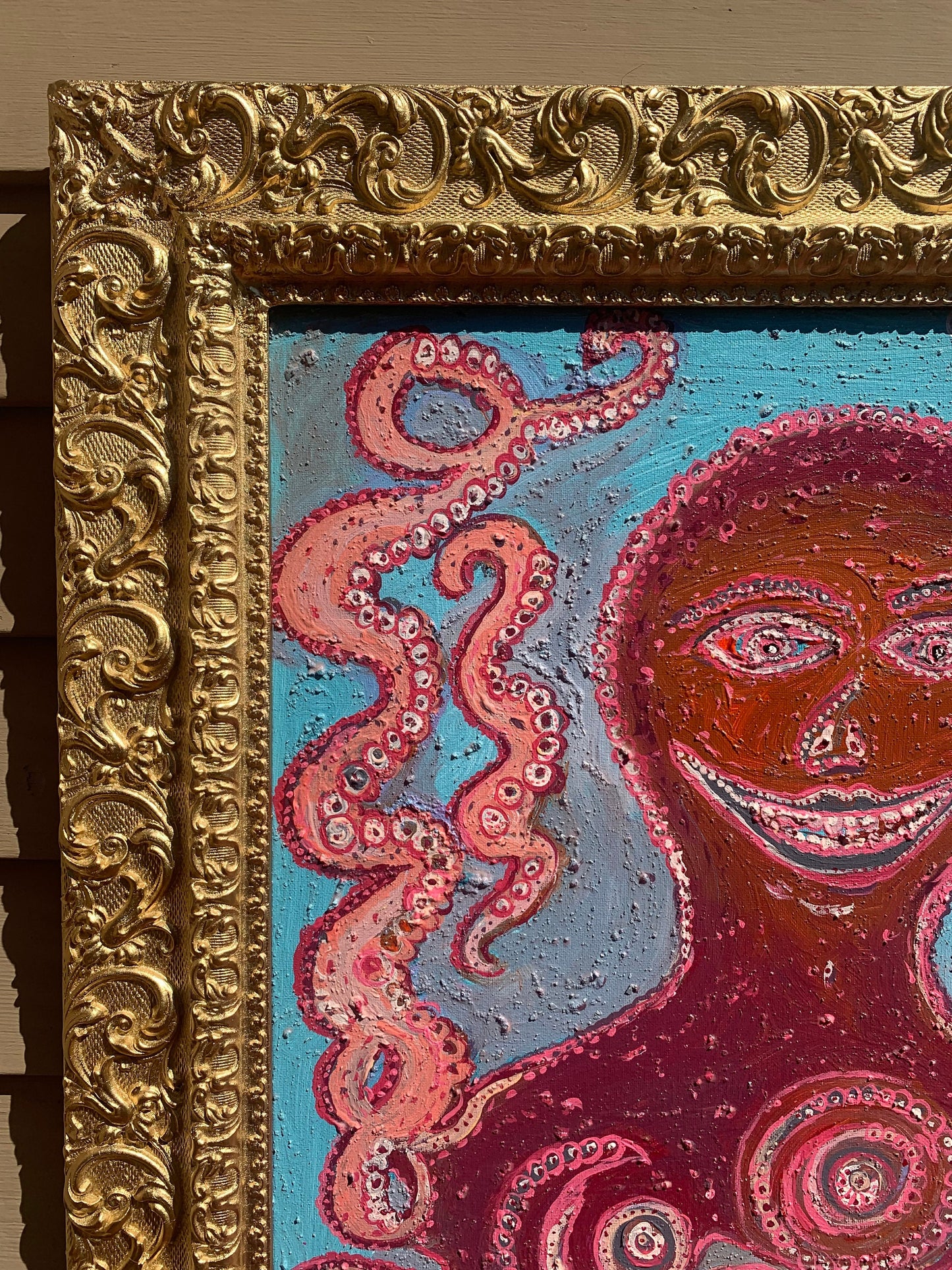 Abstract Painting on Canvas by Serg Graff "Funny Octopus on Vacation"