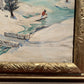 Vintage oil painting on board, Winter Rural Landscape, Signed, Framed