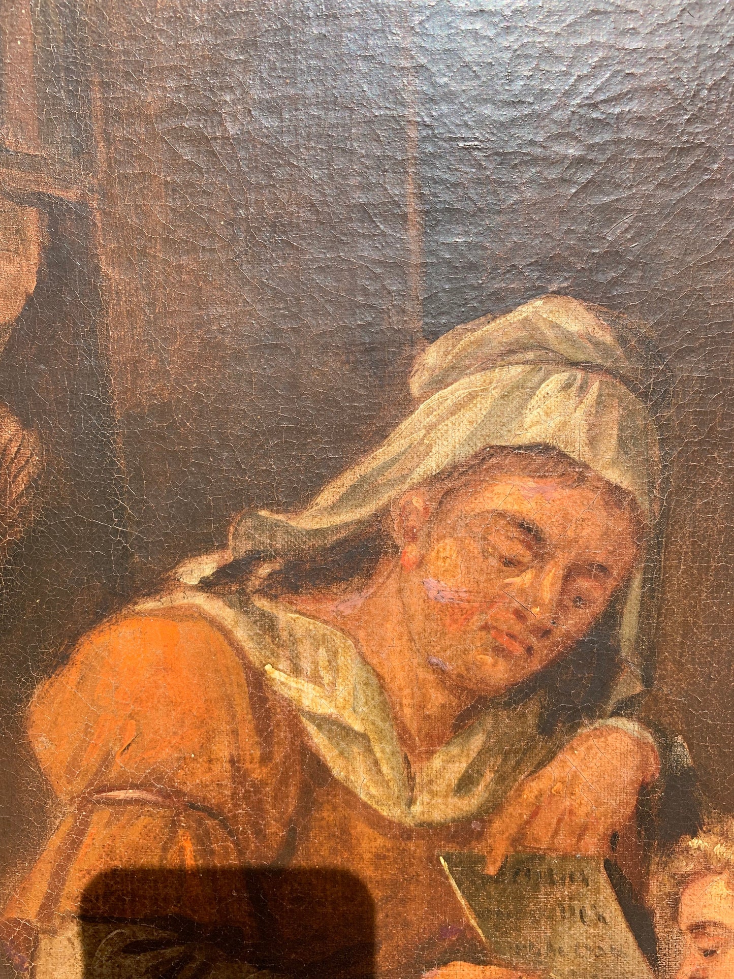 Antique A.Van Ostade Dutch School original oil painting on canvas, Genre scene