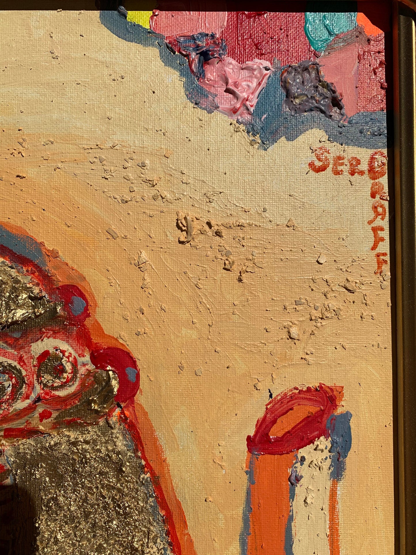 Original Abstract Painting on Canvas "Cleopatra's Golden Egg" byt Serg Graff COA