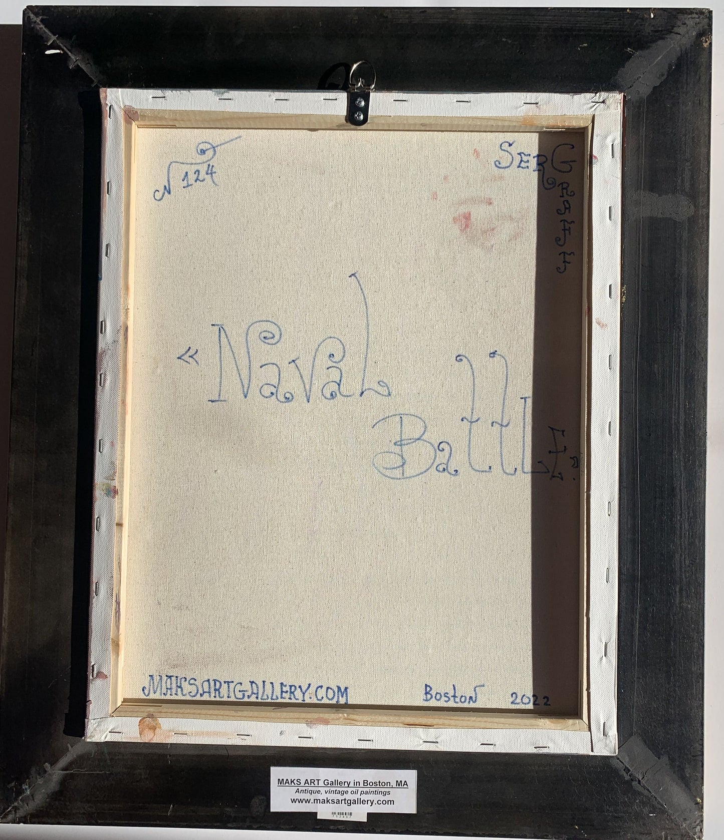 Textured Abstract Painting on Canvas by Serg Graff, "Naval Battle", seascape, COA