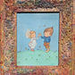 Original Oil painting on canvas, Figures, Signed, unique hand-made frame.