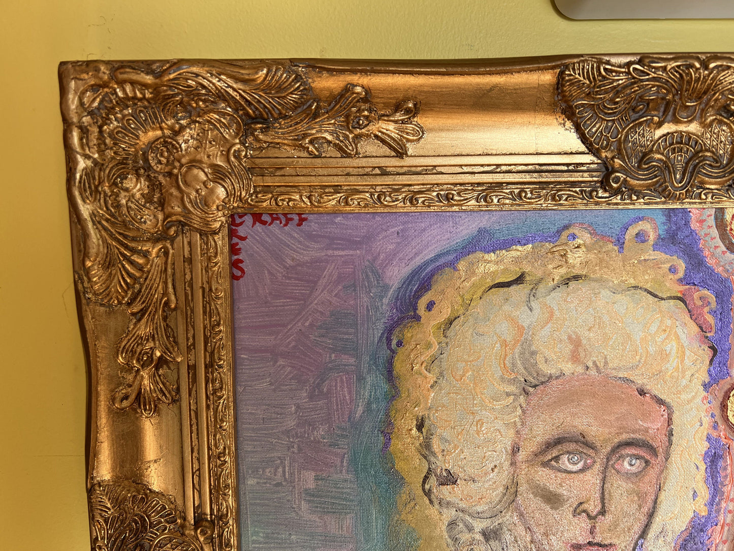 Textured Painting on Canvas by Serg Graff, Portrait of Elizabeth Hamilton, COA