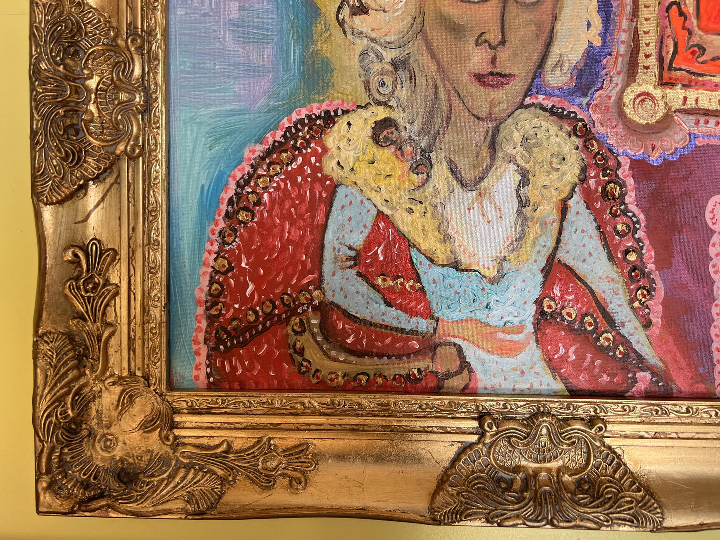 Textured Painting on Canvas by Serg Graff, Portrait of Elizabeth Hamilton, COA