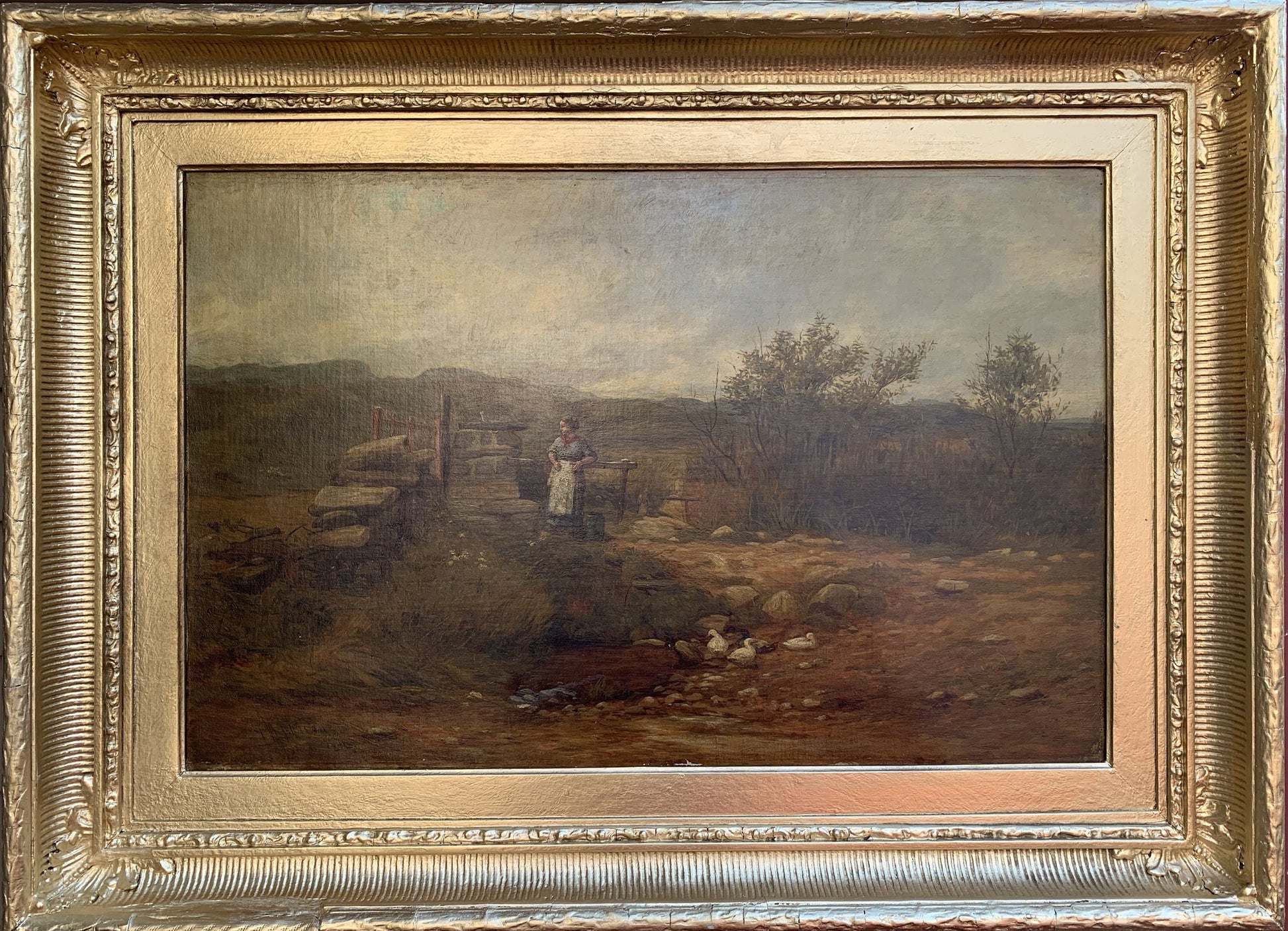 George Whitton Johnstone (British1849-1901) Antique 1876 oil painting Landscape