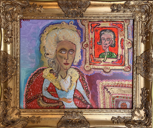 Textured Painting on Canvas by Serg Graff, Portrait of Elizabeth Hamilton,  COA