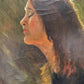 African American Artist Charles Bohannah (1910- 1985) oil painting on canvas, Portrait of a woman in a profile, titled "Sun and Shade".