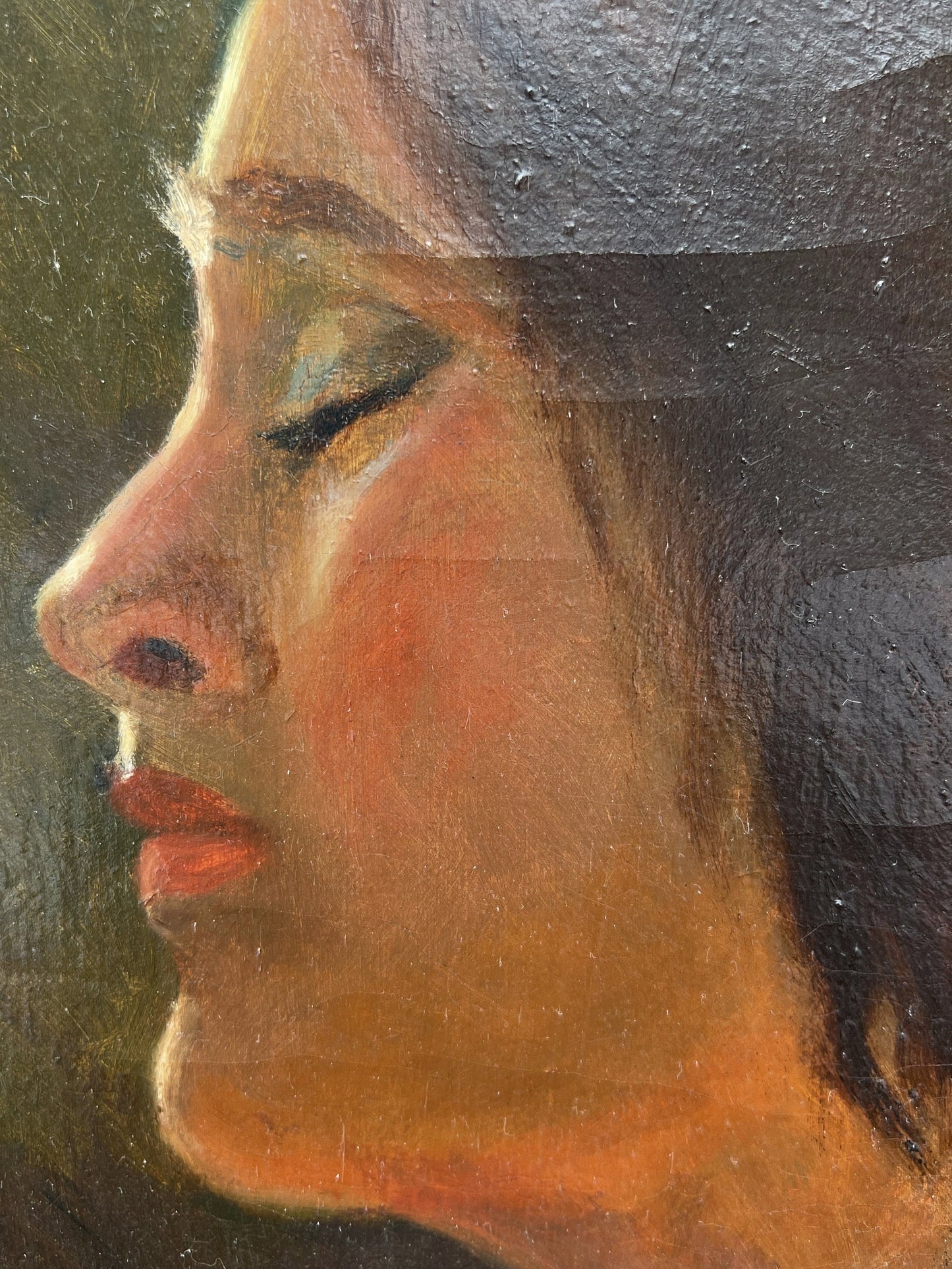 African American Artist Charles Bohannah (1910- 1985) oil painting, Portrait