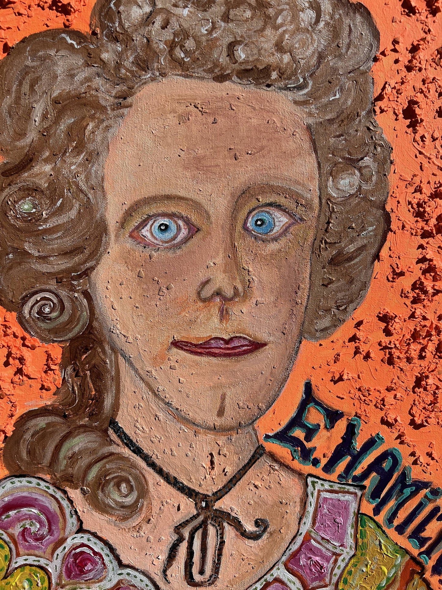 Textured Painting on Canvas by Serg Graff Portrait of Elizabeth Hamilton