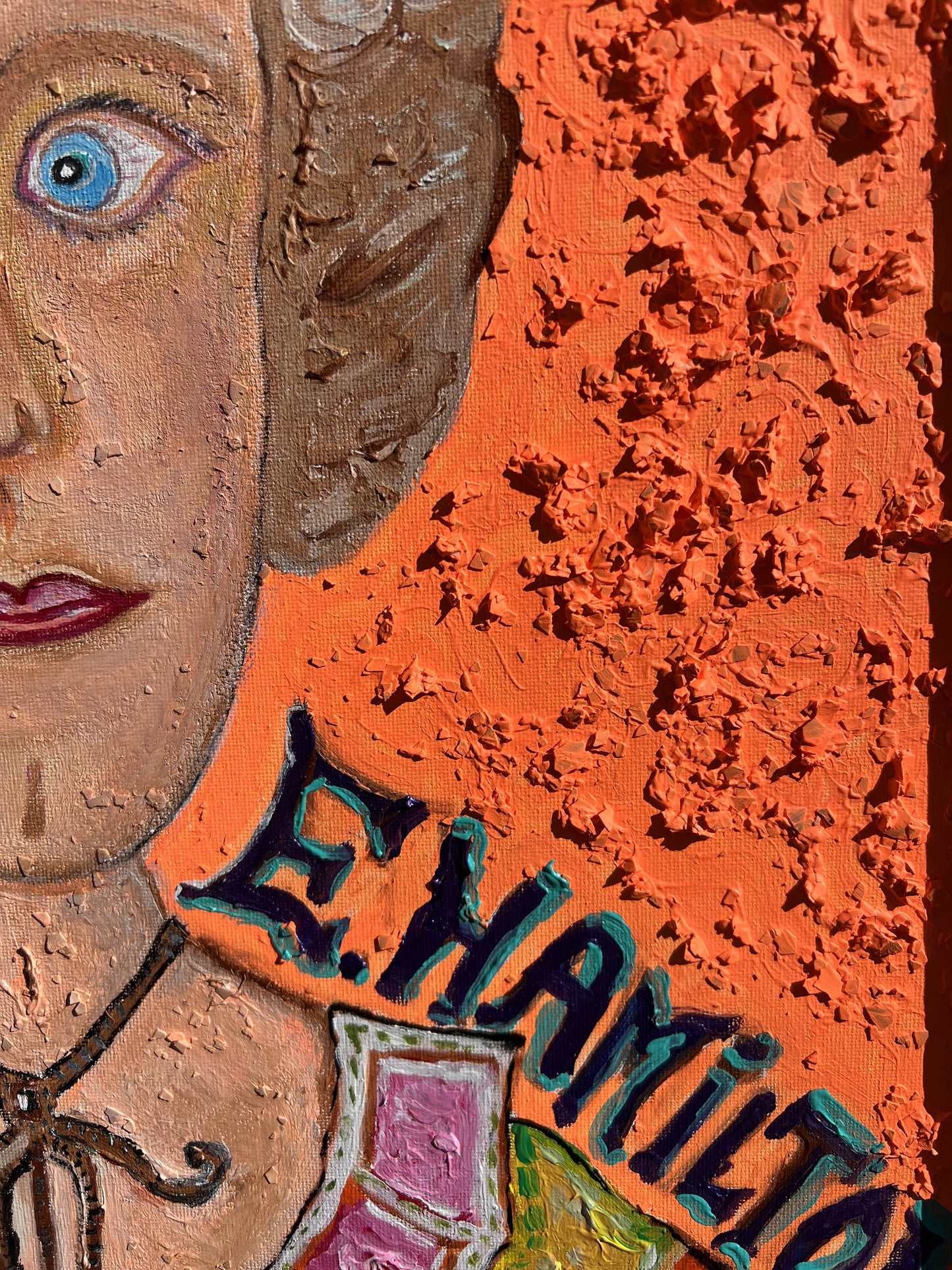 Textured Painting on Canvas by Serg Graff Portrait of Elizabeth Hamilton