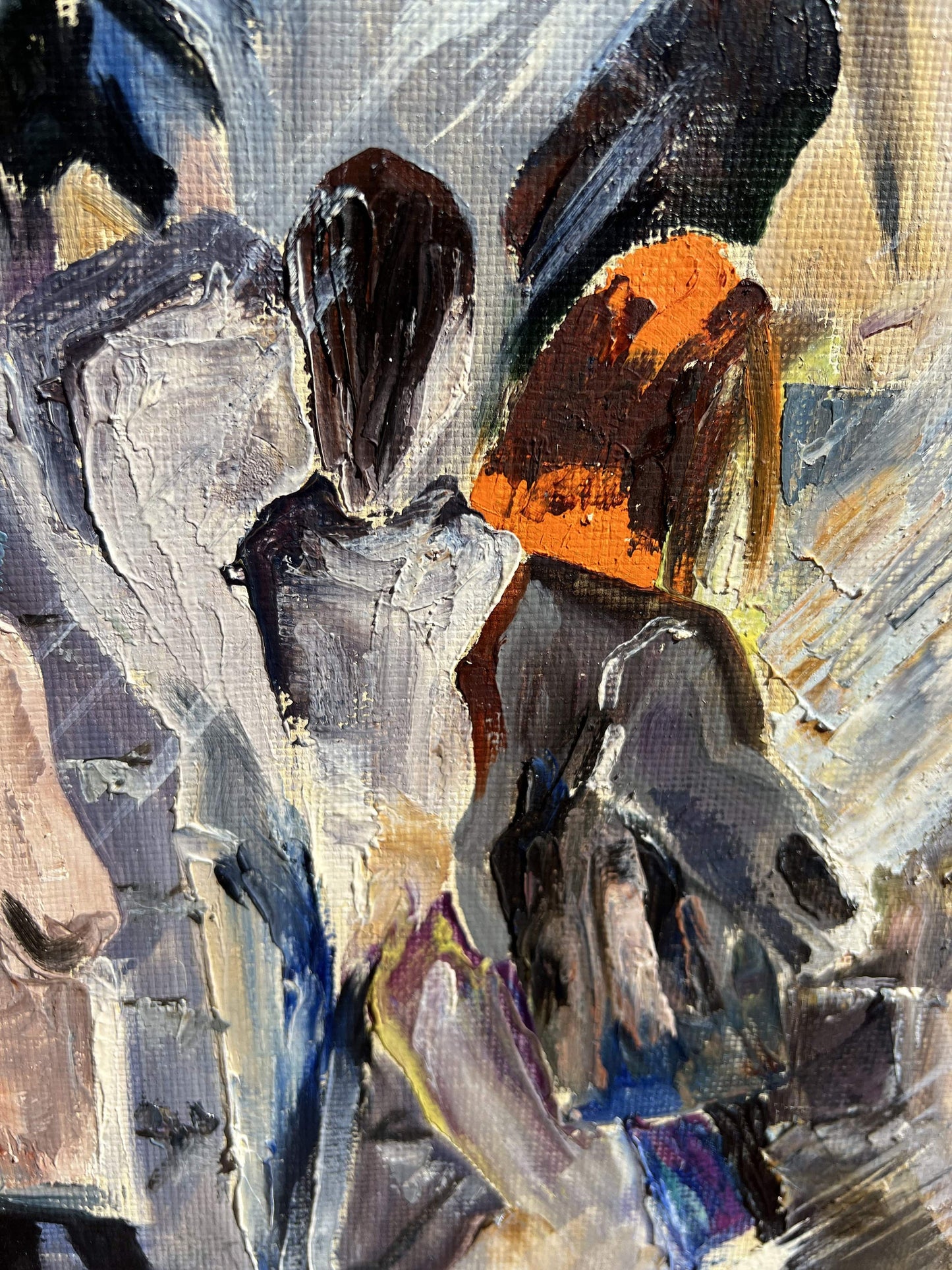 Large Original Painting on canvas contemporary Art, Whirlwind of Human Faces