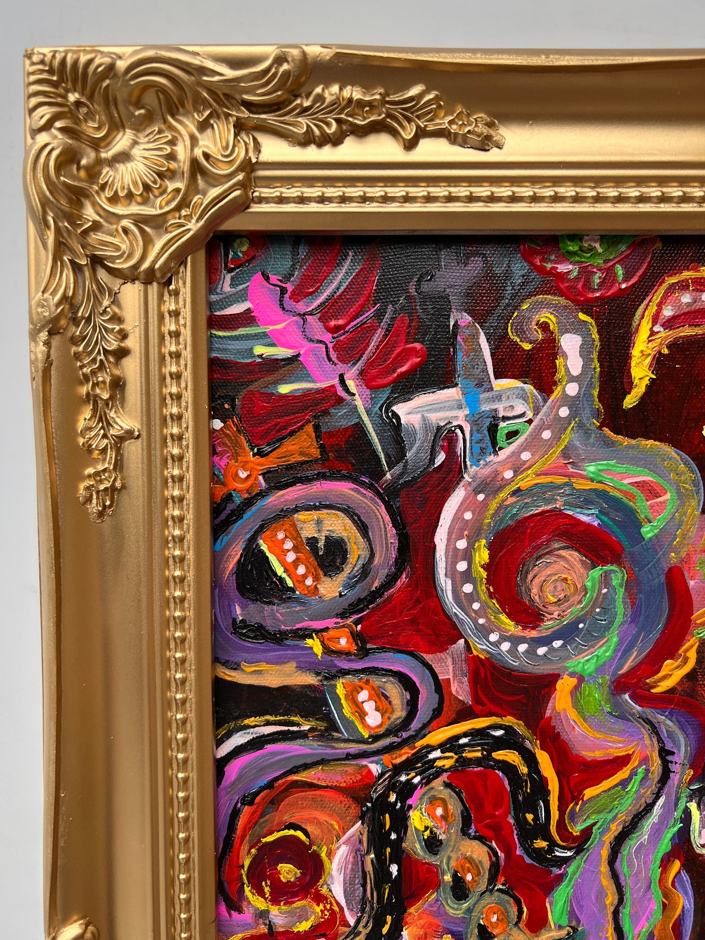 Original Abstract Painting on Canvas by Serg Graff, COA, Titled "Phoenix"