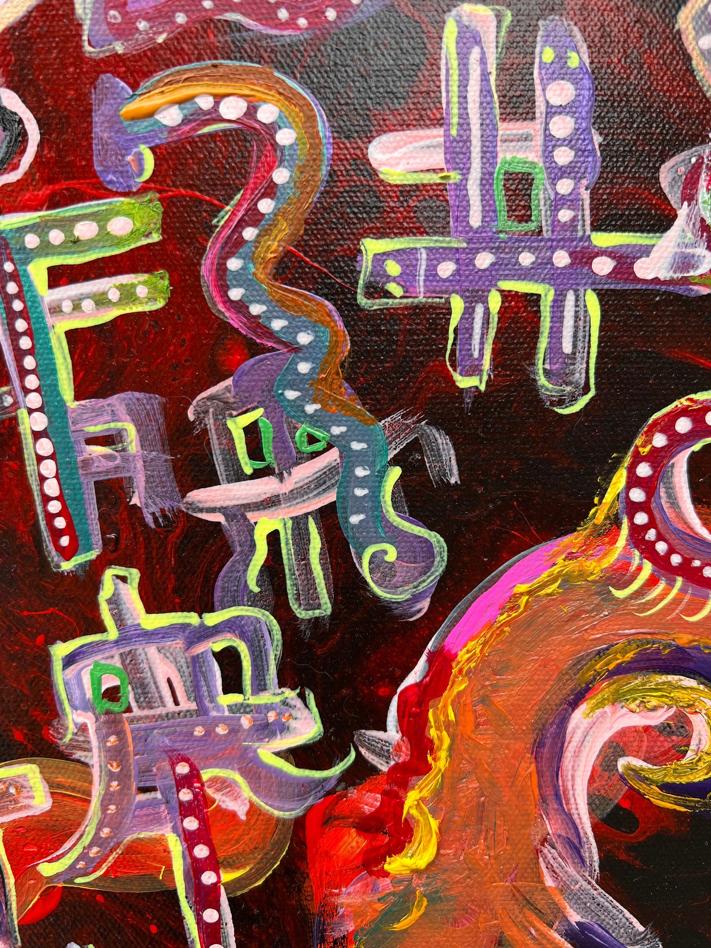 Original Abstract Painting on Canvas by Serg Graff, COA, Titled "Phoenix"