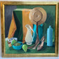 Oil painting on board, Still life, Framed, unsigned