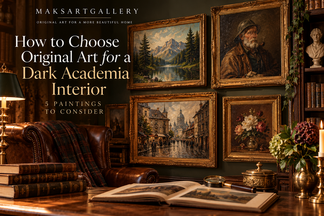How to Choose Original Art for a Dark Academia Interior: 5 Paintings to Consider