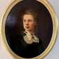 Antique 19th century oil painting on canvas, Female Portrait , Oval Frame