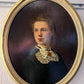 Antique 19th century oil painting on canvas, Female Portrait , Oval Frame