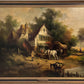 “At The Inn” by Henry T. Harvey – Vintage Oil Painting on Canvas, Framed