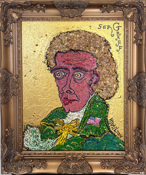 Textured Painting on Canvas by Serg Graff "Portrait of Alexander Hamilton", COA