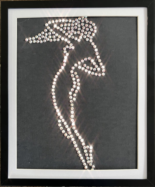 Handmade Sparkling Picture Crafted from Crystals Swarovski, Woman, COA, Framed