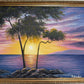 M Gordon Signed Oil Painting Tropical Sunset Seascape Ocean Landscape Framed