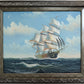 Signed Original Oil Painting Tall Ship at Sea Maritime Nautical Ocean Seascape