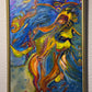 Large Abstract Oil Painting on Canvas "Funny Pelicans" by Serg Graff, COA