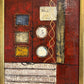 Original Abstract Textured Oil Painting by Alena Kalen "Cipher" Framed, COA