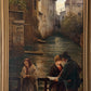 Antique 1913 Venetian/Italian School Canal Scene V. Campiniz Figures Landscape