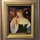 19 century, Original Antique Oil Painting in canvas, Female Portrait