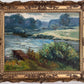 Vintage Landscape Oil Painting – Landscape by Max Shekhter (b. 1938), Gold Frame