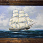 Original Oil painting on canvas, seascape, Sailing Ship, signed Milton