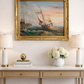 Original Oil Painting Sailing Boat Harbor Storm Seascape Nautical Art Framed