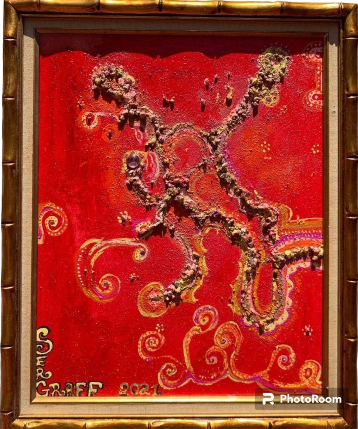 Serg Graff Magic Patterns Original 3D Textured Mixed Media Abstract Art Framed