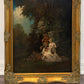 Miklós Santhó (Hungarian, 1869–1932) Antique Oil on board Painting Faun Maidens
