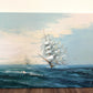 Listed Artist Hewett Jackson Original Oil Painting | Tall Ship Seascape | Large