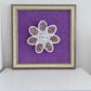 Whimsical Mosaic Flower Wall Art – “LAUGH” 3D Mixed Media on Board, Framed 19x19