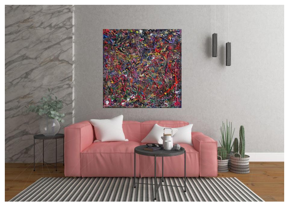 One-Of-A-Kind Large Abstract Painting on Canvas by Serg Graff " Mysticism" COA