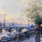 Thomas Kinkade Paris, Eiffel Tower 18" x 27" Framed S/N #98/2750 Canvas Painting