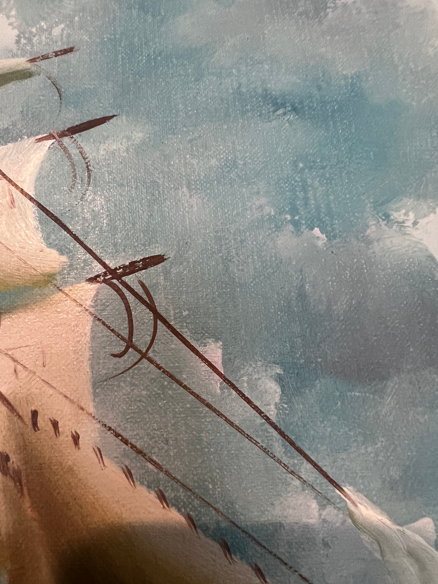 Majestic Tall Ship Original Oil Painting on canvas – Signed Hoffman – Framed