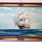 James Blade - Majestic Tall Ship Original Oil Painting on canvas – Gold Frame