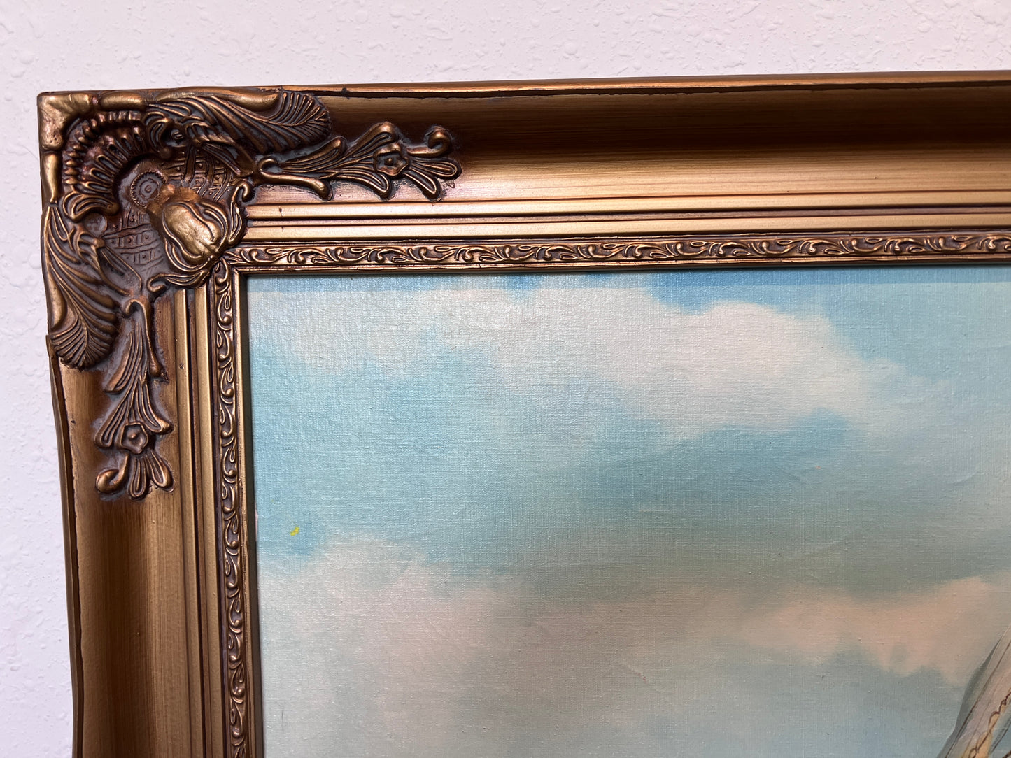 James Blade - Majestic Tall Ship Original Oil Painting on canvas – Gold Frame