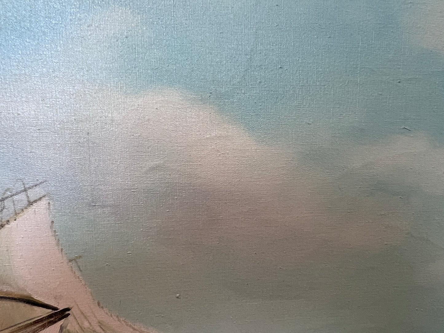 James Blade - Majestic Tall Ship Original Oil Painting on canvas – Gold Frame