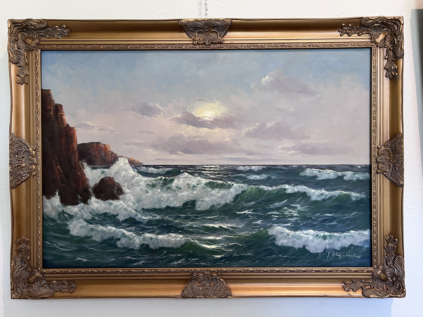 Gerhard Lukas Larsen (German 1911-1965) Oil canvas Vintage, Maritime, Seascape
