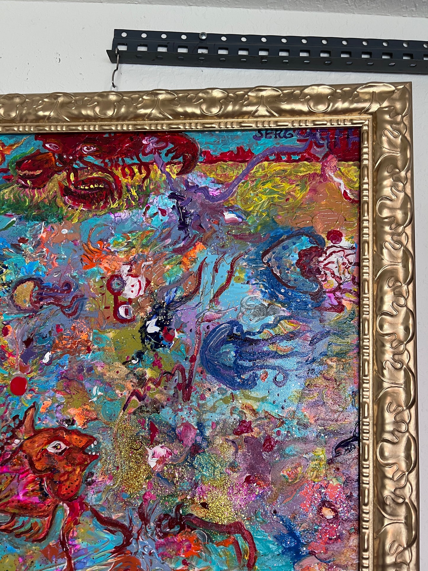 Serg Graff Large Original Abstract Painting on Canvas "Lagoon Awakening" COA