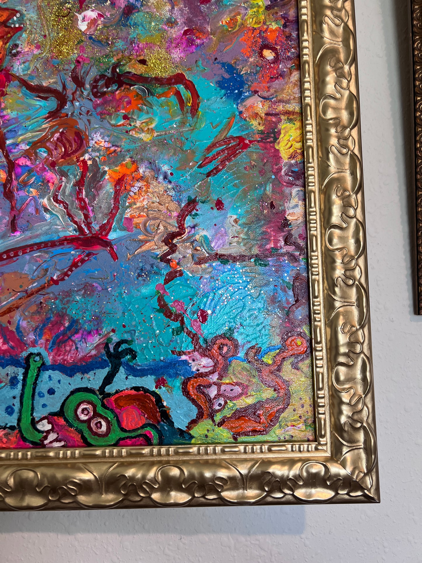 Serg Graff Large Original Abstract Painting on Canvas "Lagoon Awakening" COA