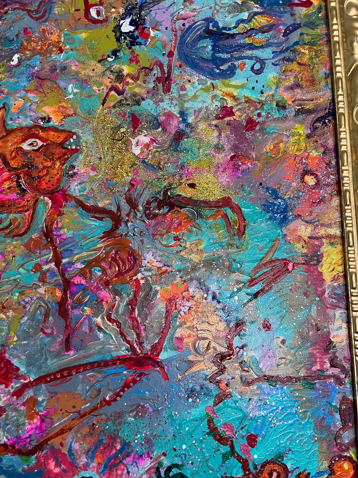 Serg Graff Large Original Abstract Painting on Canvas "Lagoon Awakening" COA