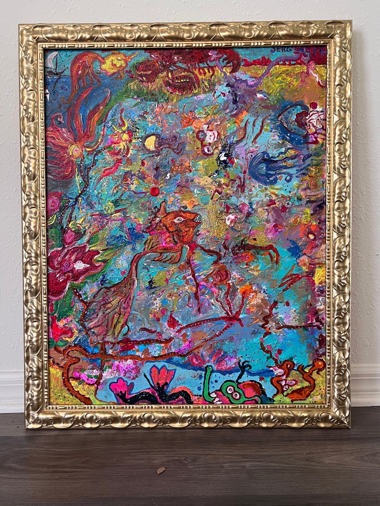 Serg Graff Large Original Abstract Painting on Canvas "Lagoon Awakening" COA